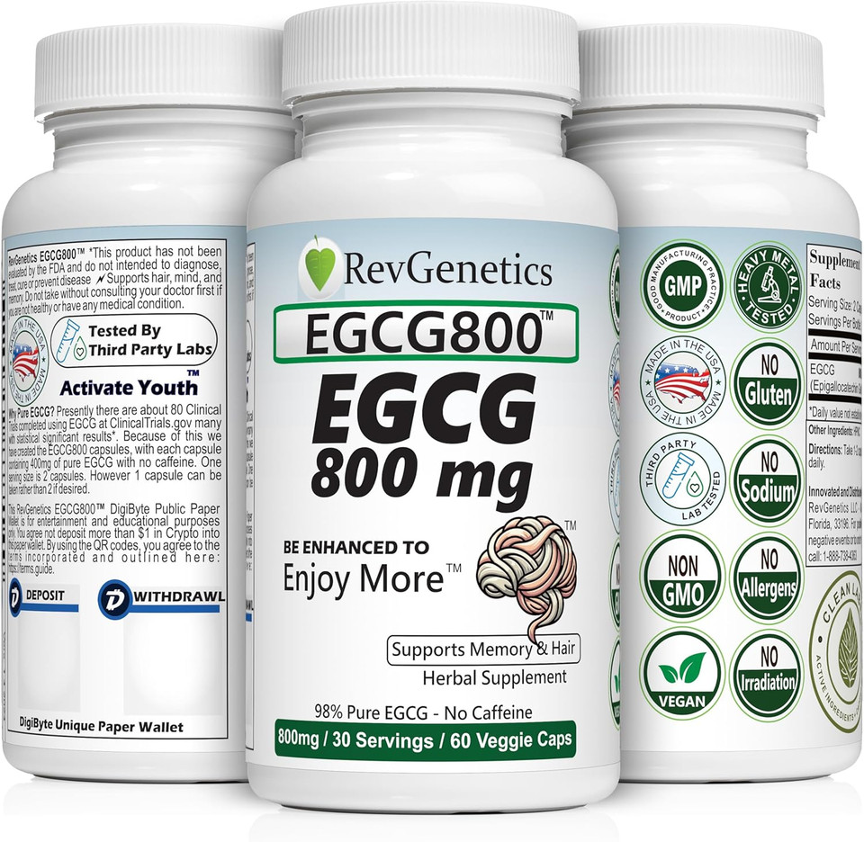 Egcg 800-800 Mg 98% Pure - No Caffeine
