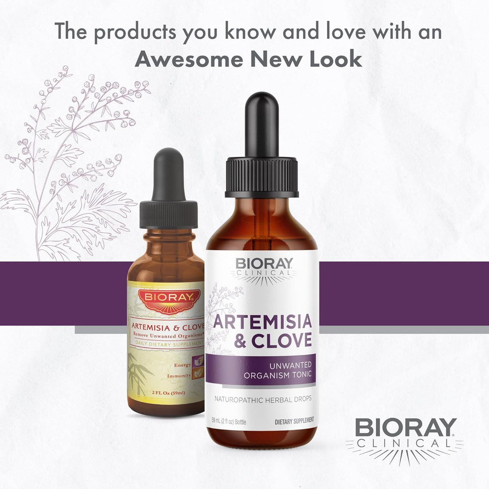 Bioray Professional Artemisia & Clove - 2 Fl Oz - Unwanted Organism Removal With Medicinal Mushrooms - Non-Gmo, Vegetarian, Gluten Free