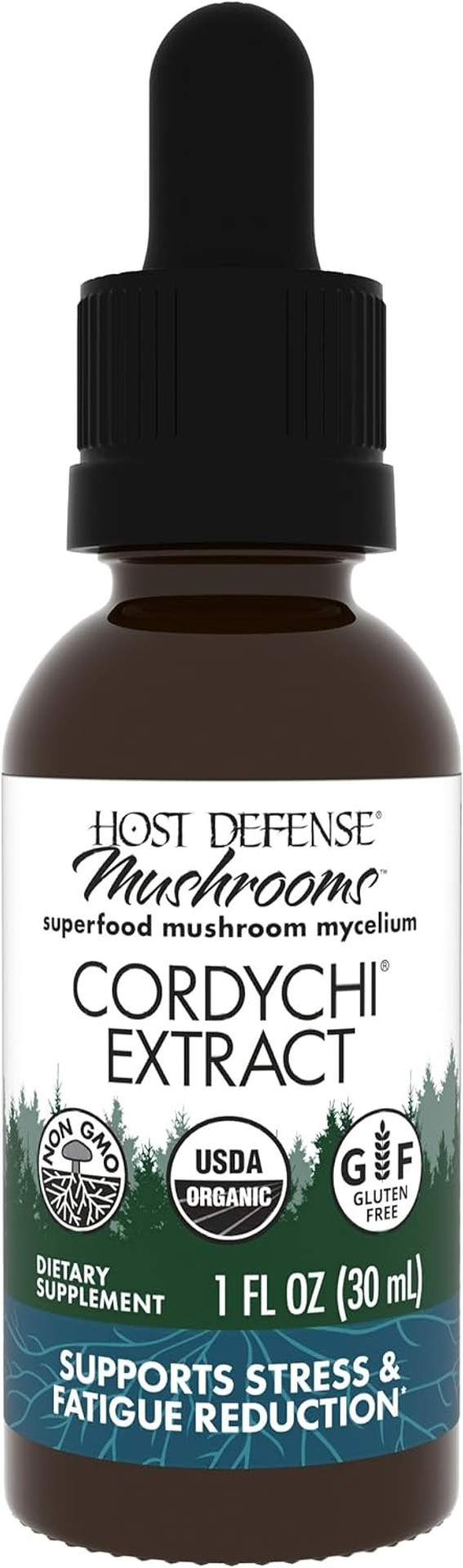 Host Defense Cordychi Extract - Energy & Immune Support Supplement - Cordyceps & Reishi Mushroom Supplement For Relaxation & Respiratory Support - Aids Against Tiredness - 2 Fl Oz (60 Servings)