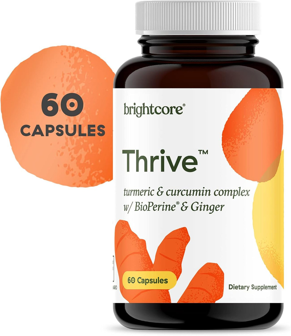 Thrive Turmeric Curcumin With Black Pepper Bioperine And Ginger Complex, Turmeric And Ginger Supplement, 30 Servings, 90 Capsules Nutrition