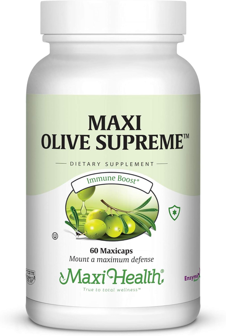 Maxi Health Olive Supreme - Olive Leaf Extract Supplement- Immune Booster - 60 Capsules - Kosher