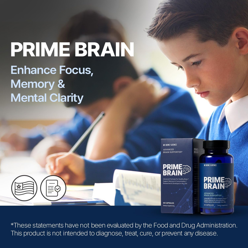 Prime Brain Supplement | Nootropic For Memory, Focus & Cognitive Support | Includes Phosphatidylserine, Alpha Gpc, L-Theanine & Ginkgo Biloba | 60 Capsules