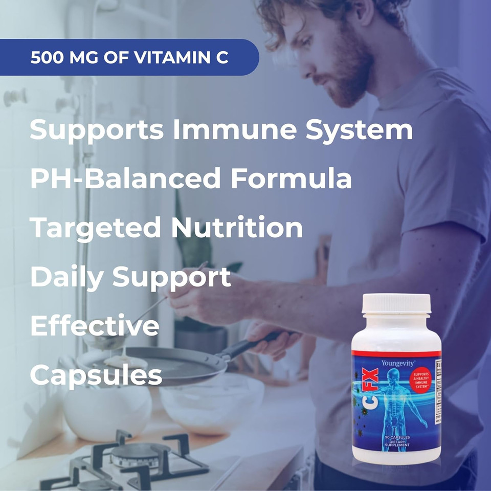 Youngevity C-Fx - Vitamin C 500Mg, Echinacea Herb & Root For Immune Support Supplement (90 Capsules)