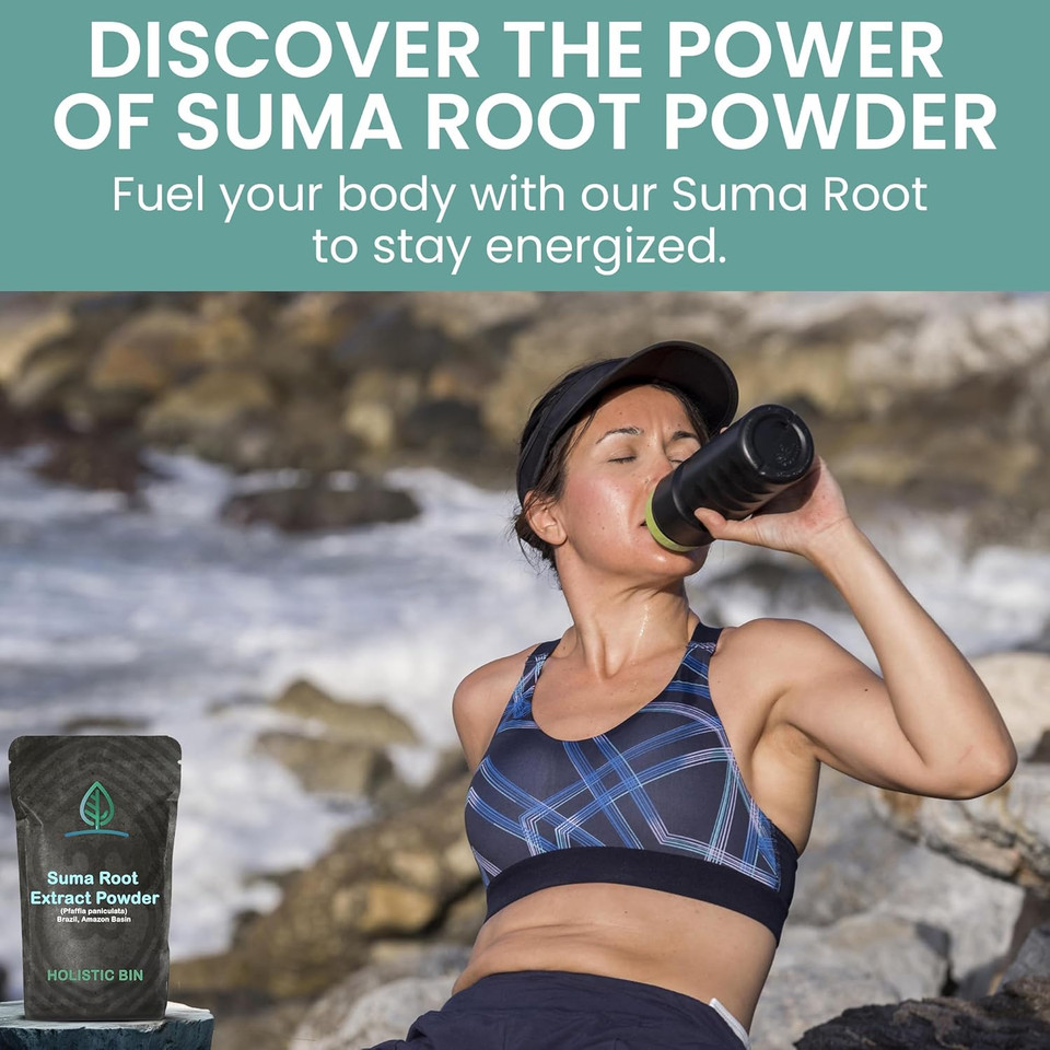 Holistic Bin Wild Harvested Root Ginseng Powder  Brazilian Suma Root Ginseng For Tea & Smoothies  Adaptogen Extract  Non Gmo  50 Grams