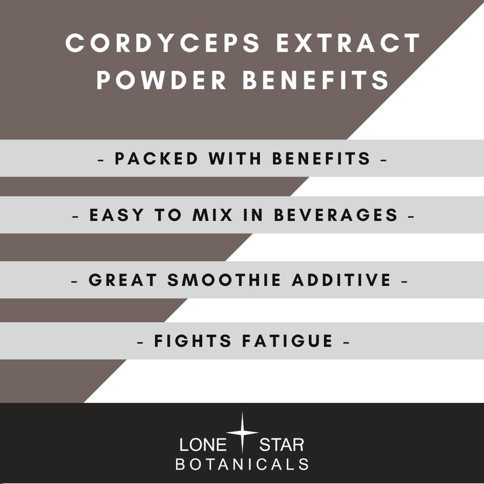 Lonestar Botanicals Organic Cordyceps Mushroom Extract Superfood Powder, 100G (2.52Oz), Vegan, Non-Gmo, Gluten-Free, Usda Organic