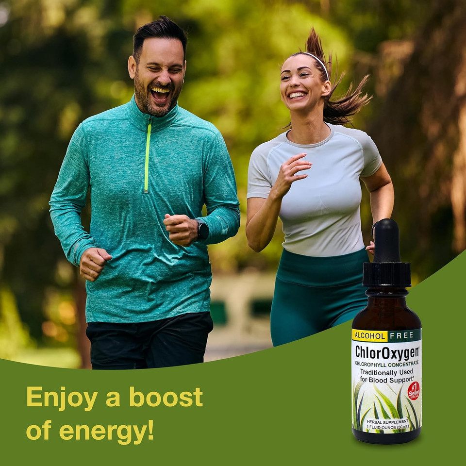 Herbs Etc. Chloroxygen Chlorophyll Concentrate - Highly-Concentrated Energy Support - Aids Healthy Blood Circulation - Natural Vitality Support - Alcohol-Free - 2 Fl Oz (About 132 Servings)
