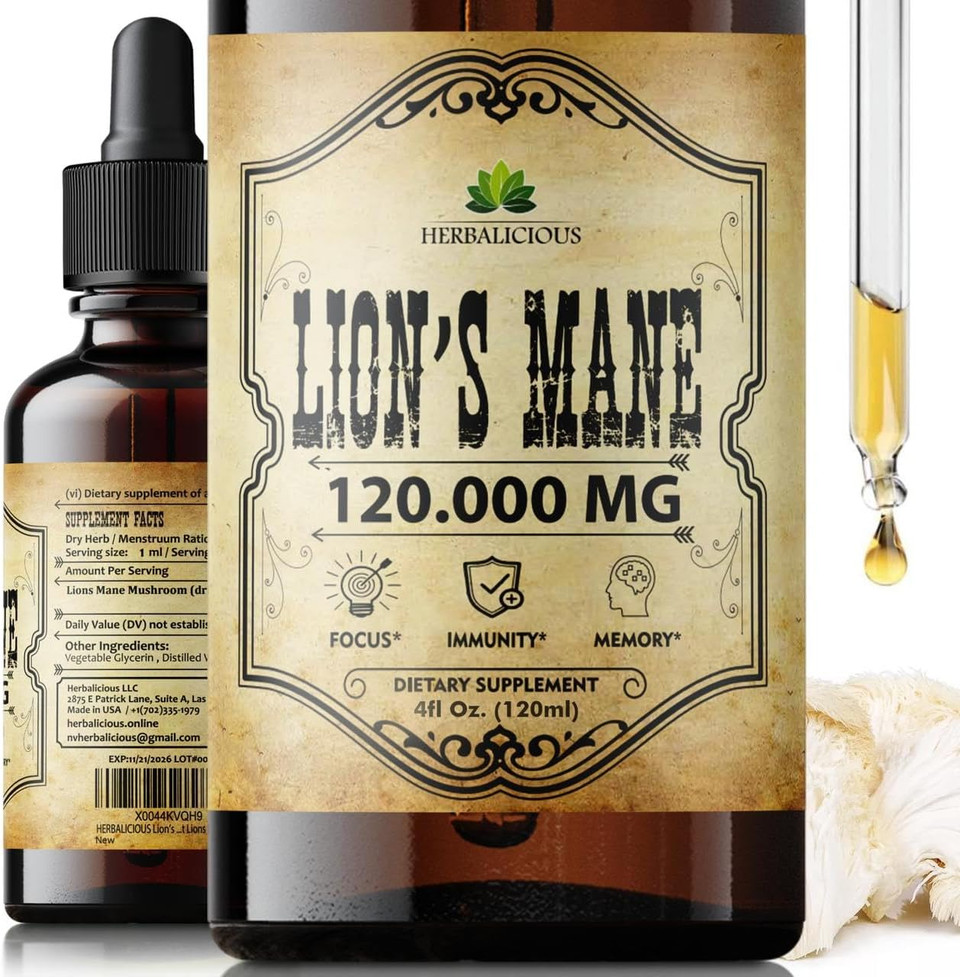 LionS Mane Liquid Mushroom Supplement  Premium Mushroom Extract Brain Supplement For Memory Focus, Clarity And Nerve Support  Non-Gluten And Non-Gmo Supplement Lions Mane 2 Fl Oz