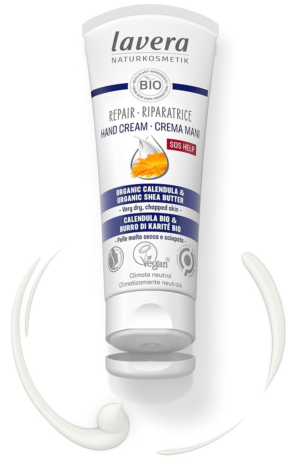 Lavera Repair Hand Cream - Natural Cosmetics - Vegan - Certified - Organic Calendula & Organic Shea Butter - 75Ml