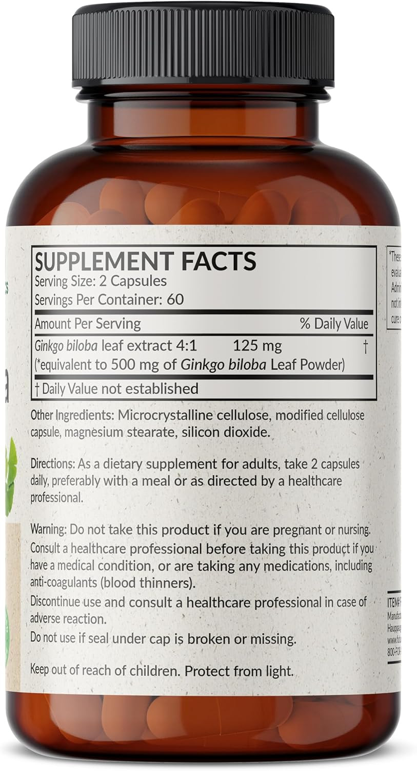 Futurebiotics Ginkgo Biloba Extra Strength Supports Brain Function & Memory Support, 250 Vegetarian Capsules