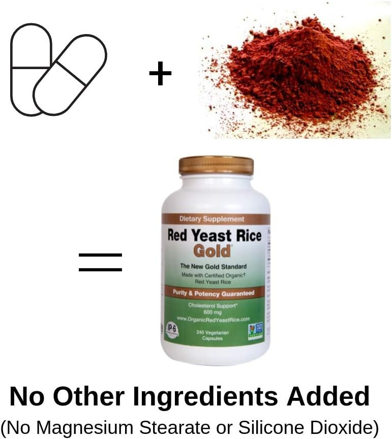 600 Mg Of Organic Red Yeast Rice - Ip6 International - 240 Veg Caps