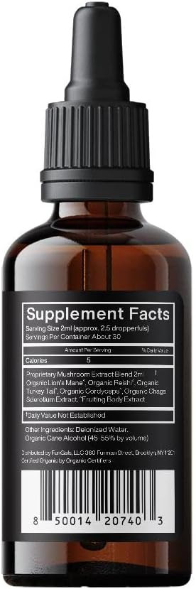 Earth & Star Everything Drops - Functional Mushroom Dual Liquid Extract - Health Boosting Nootropics For Immune Support, Glowing Skin, Focus, & Energy - 2 Oz