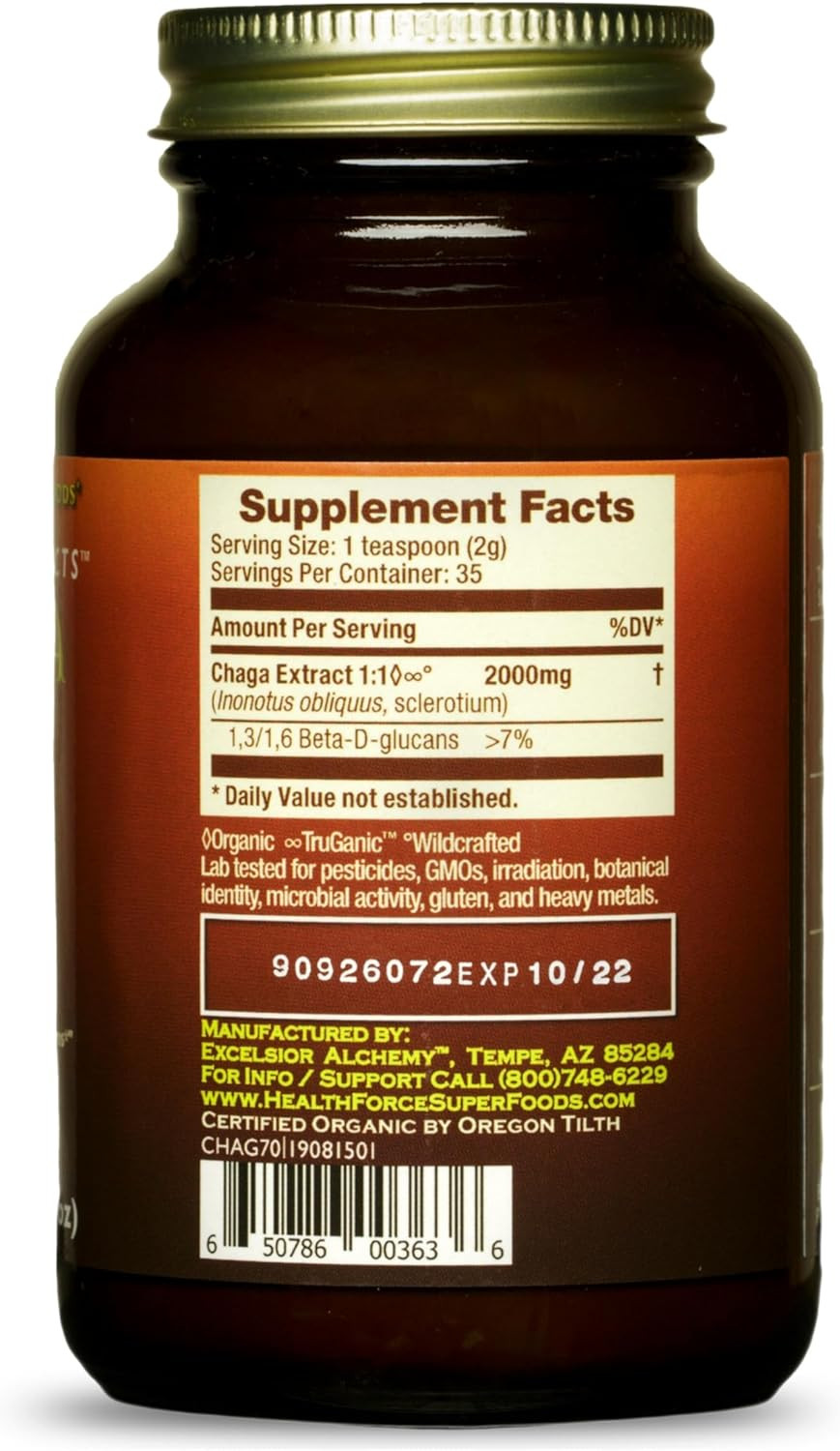 Healthforce Superfoods Integrity Extracts Chaga - Powder - 70 Grams