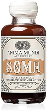 Anima Mundi Apothecary Soma 7 Mushroom Adaptogenic Elixir - Mushroom Liquid Extract Tincture With Reishi, Chaga, Lions Mane & Cordyceps - Immune Support Mushroom Extract Drops - Vegan (4Oz / 118Ml)