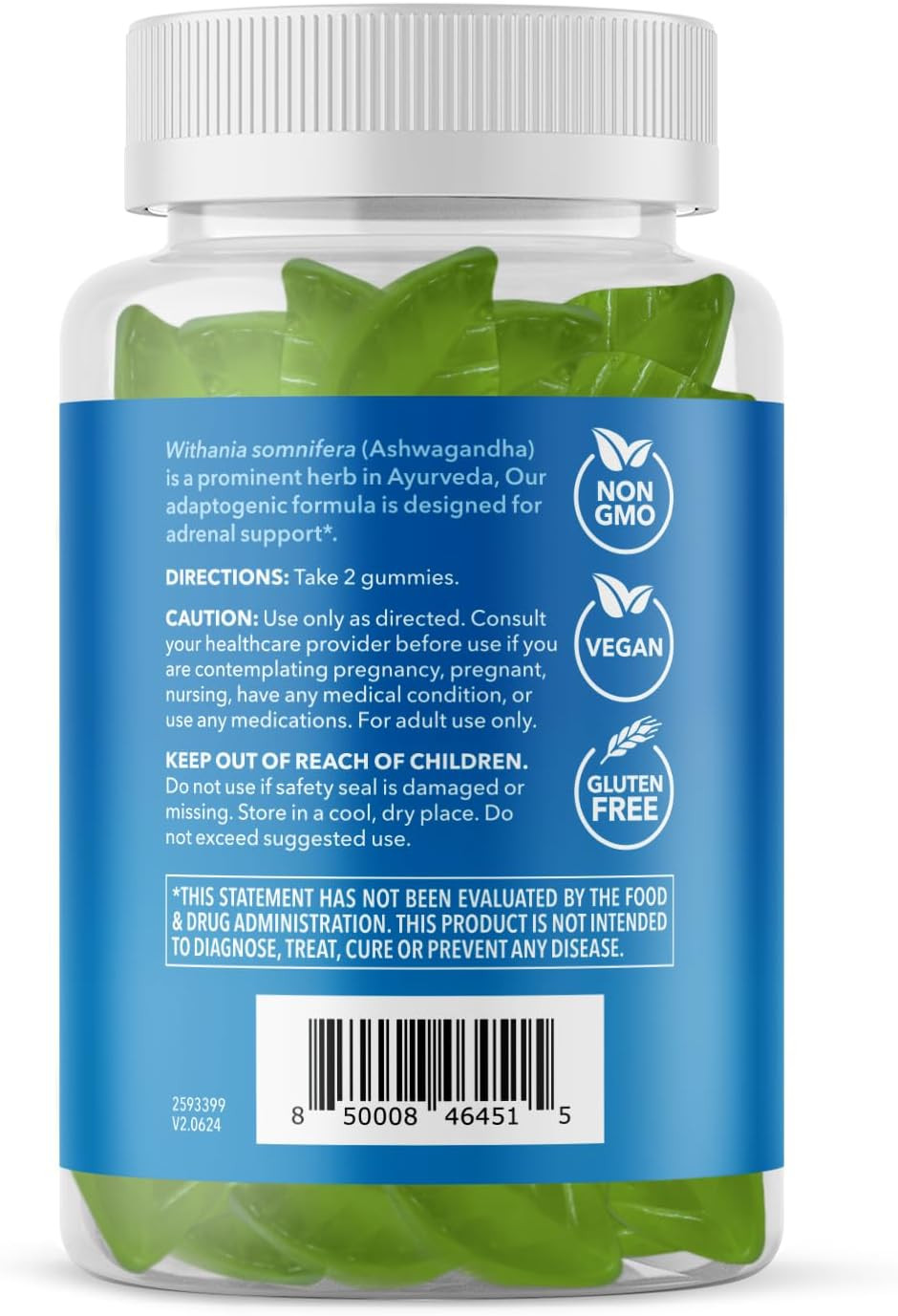 Ashwagandha Gummies For Stress & Mood Support - Vegan, Non-Gmo Supplement For Calm & Relaxation - Withania Somnifera For Enhanced Sleep Quality & Emotional Balance - 1-Month Supply, Strawberry Flavor