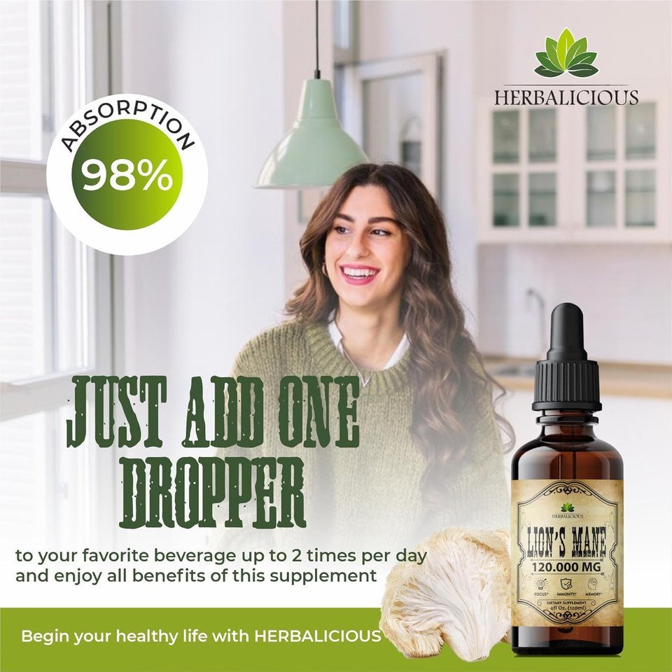LionS Mane Liquid Mushroom Supplement  Premium Mushroom Extract Brain Supplement For Memory Focus, Clarity And Nerve Support  Non-Gluten And Non-Gmo Supplement Lions Mane 4 Fl Oz