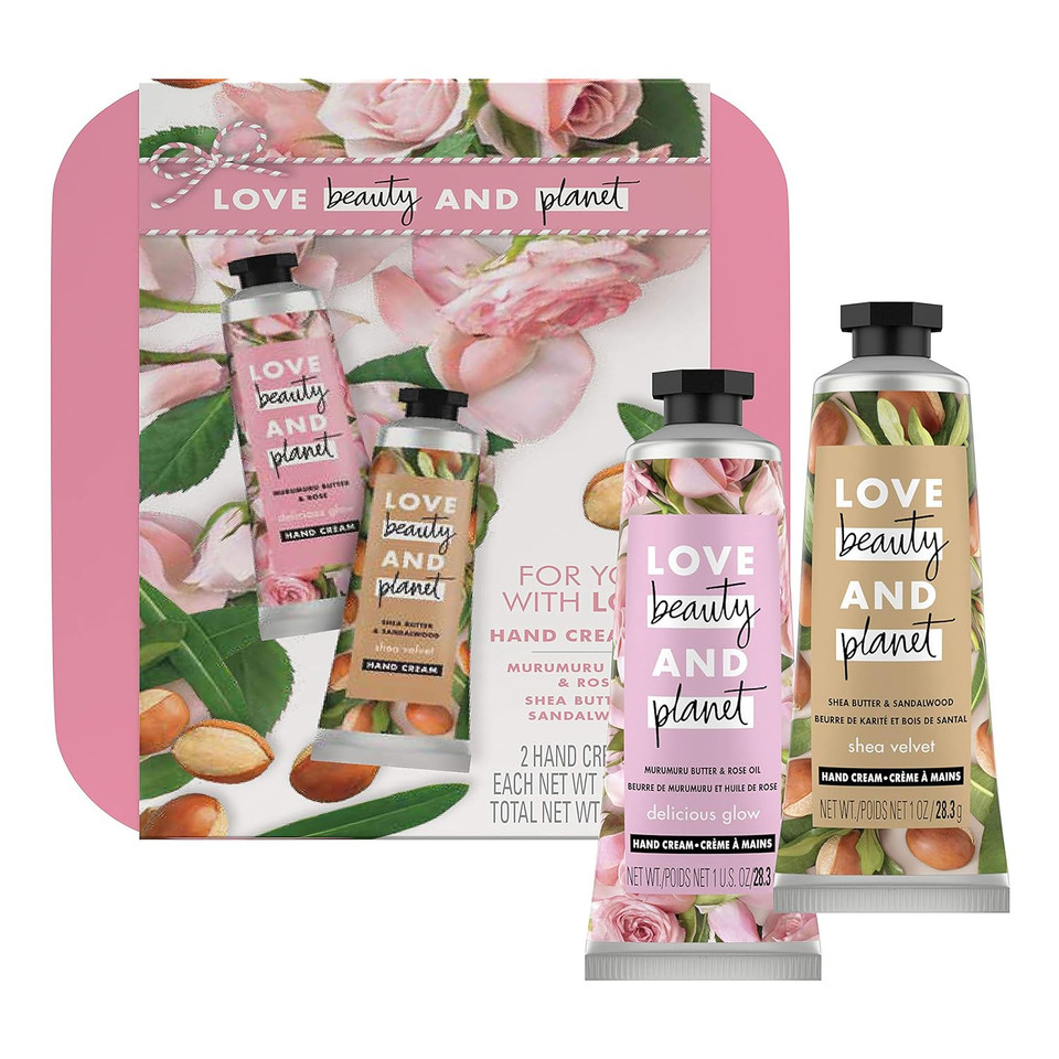 Love Beauty And Planet Hand Cream Gift Set Murumuru Butter Rose + Shea Butter Sandalwood Vegan, Certified Cruelty Free, No Parabens, Sulfate Free 2 Count
