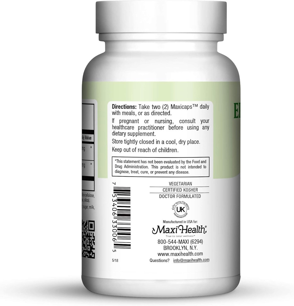 Epicor Power By Maxi Health: Epicor With Olive Leaf Extract - Processed Brewer'S Yeast - 60 Vegetarian Capsules - Kosher