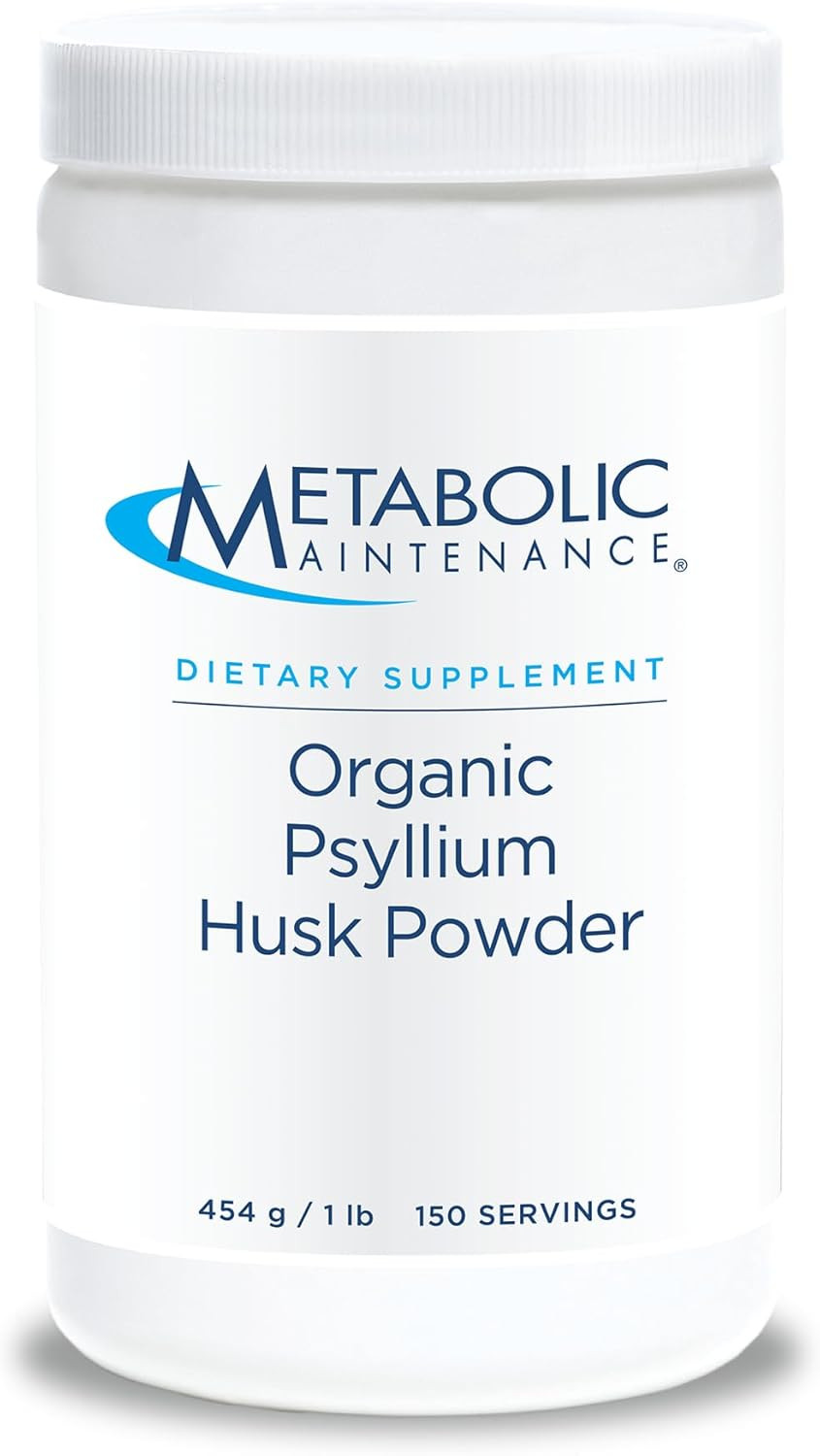 Metabolic Maintenance Organic Psyllium Husk Powder - Soluble Fiber Supplement - Digestion, Gut, Detox + Regularity Support, No Fillers (1 Pound, 150 Servings)