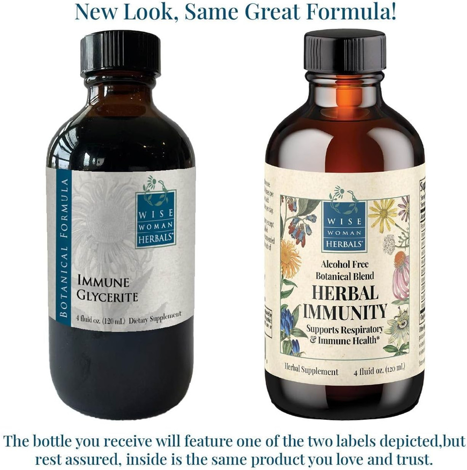 Wise Woman Herbals - Herbal Immunity (Formerly Immune Glycerite) Botanical Blend 4 Oz. - Promotes Normal Healthy Respiratory Tract And Normal Immune System Function - All Natural (4Oz)