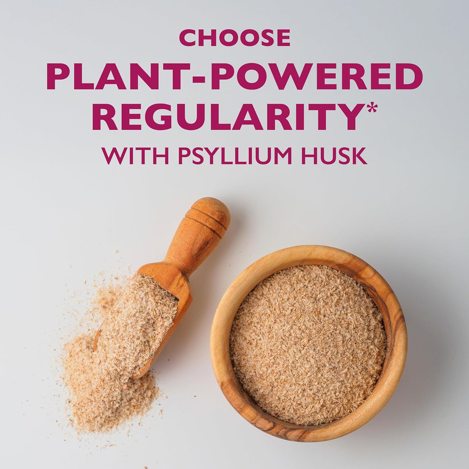 Metamucil 4-In-1 Daily Fiber Supplement, Psyllium Husk Powder For Digestive Health, Sugar-Free Fiber Supplement, Orange, Naturally Sourced Psyllium Husk Powder, 180 Teaspoons