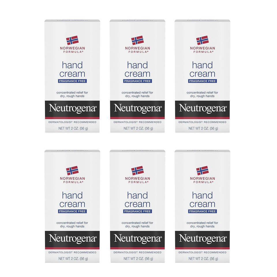 Neutrogena Norwegian Formula Moisturizing Hand Cream Formulated With Glycerin For Dry, Rough Hands, Fragrance-Free Intensive Hand Lotion, 2 Oz, Pack Of 6 (Package May Vary)2 Ounce (Pack Of 6)