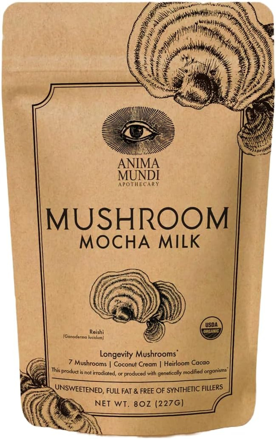 Anima Mundi Apothecary Mushroom Mocha Milk - Organic Dairy-Free Creamer With Coconut, 7 Mushrooms & Cacao - Vegan Powder For Coffee, Tea & More (8Oz / 227G) Anima Mundi Apothecary Mushroom Mocha Milk - Organic Dairy-Free Creamer With Coconut, 7 Mushrooms & Cacao - Vegan Powder For Coffee, Tea & More (8Oz / 227G)