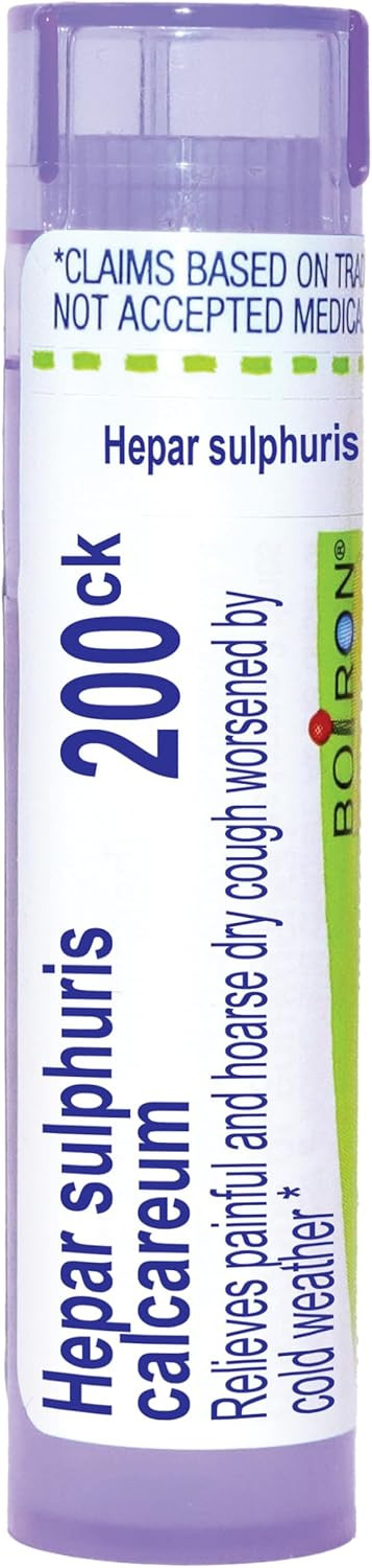 Boiron Hepar Sulphuris Calcareum 200Ck Homeopathic Medicine For Cough - 80 Pellets
