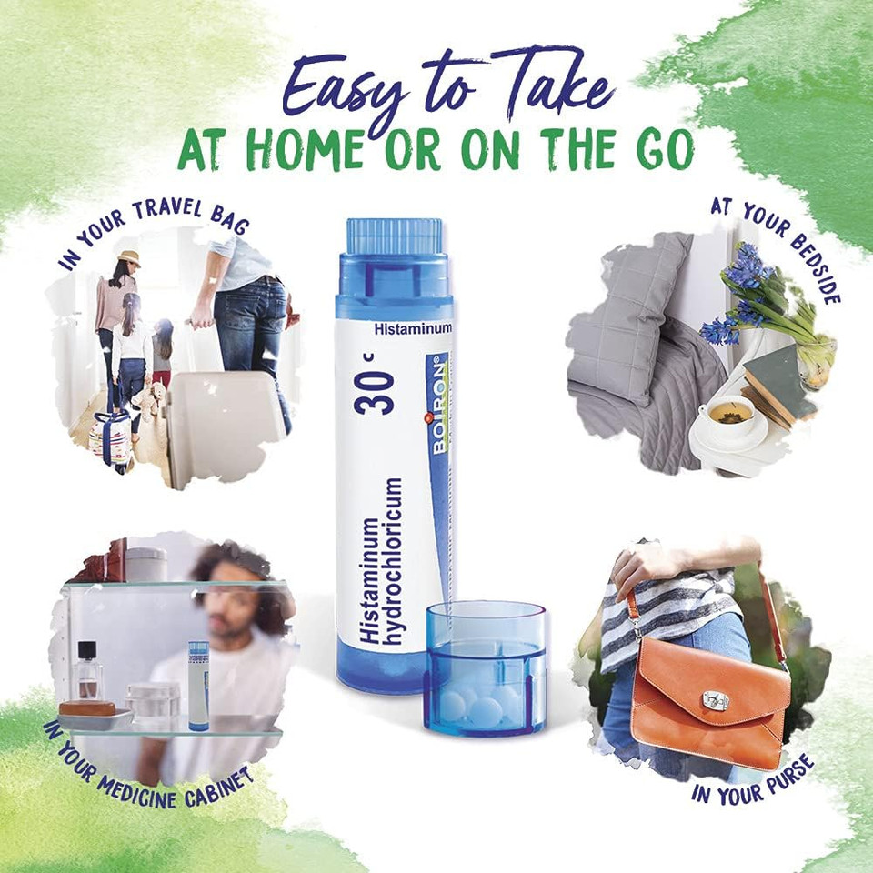 Boiron Histaminum Hydrochloricum 30C Homeopathic Medicine For Indoor Or Outdoor Allergy Relief, Hay Fever, And Hives - 3 Count (240 Pellets)