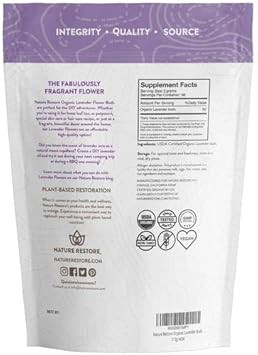 Nature Restore Usda Certified Organic Dried Lavender Flowers, Loose Leaf, Extra Grade, 4 Ounces