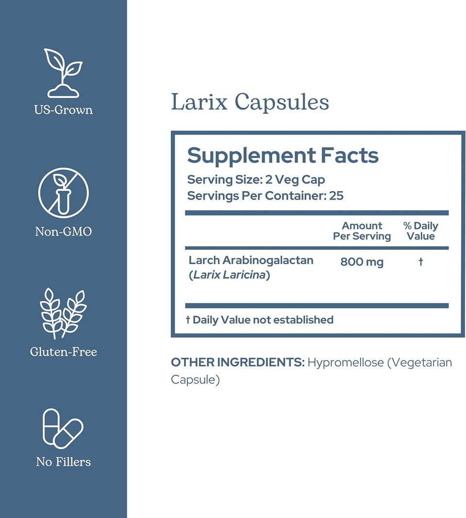 Eclectic Institute Non-Gmo Larix Immune Support Capsules | 50 Ct (400 Mg)