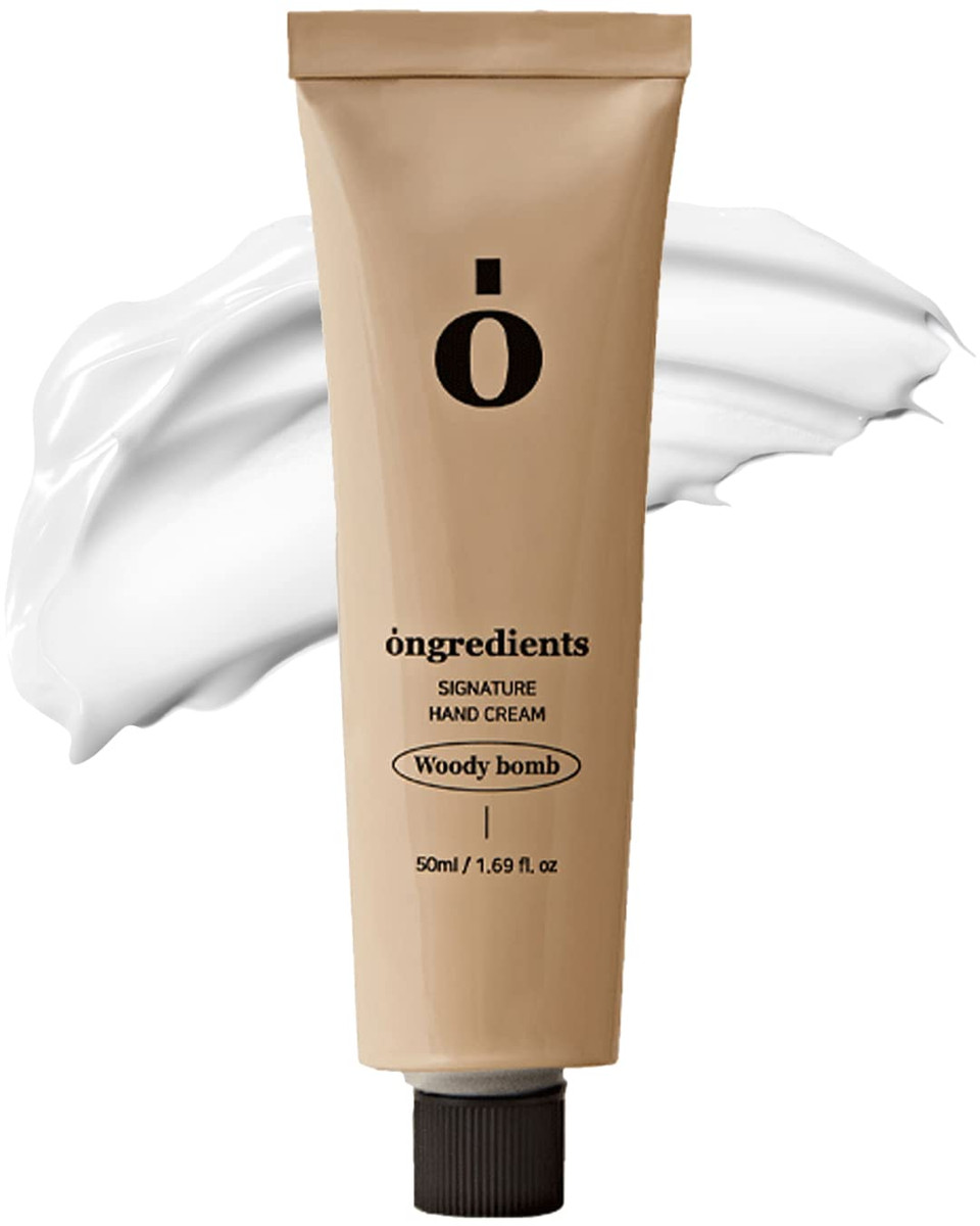 ONGREDIENTS Signature Fragrance Hand Cream, Vegan Nourishing Hand Moisturizer Shea Butter, Long-Lasting Moisturizing, Woody Fragrance, For Dry Hands Korean Hand Cream 1.69oz