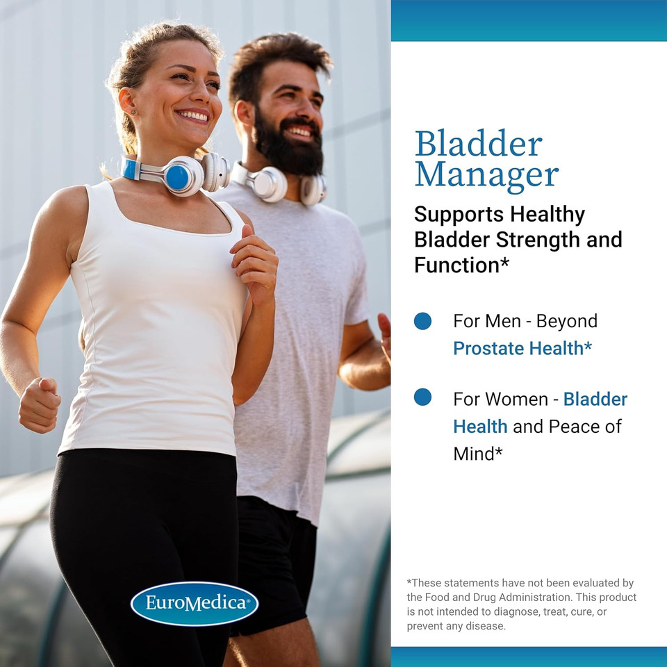 Euromedica Bladder Manager - Bladder Support Supplement - Dietary Supplement With Angelica Leaf Extract - Vegan Capsules To Aid Urinary Tract Function & Health - 30 Capsules