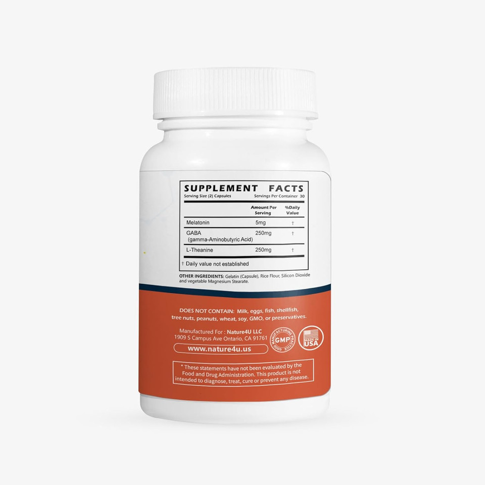 3 In 1 Sleep Aids For Adults Extra Strength, Extend Release Melatonin 5 Mg, L Theanine 250 Mg, Gaba 250 Mg, Relaxation And Sleep Supplement, 60 Capsules