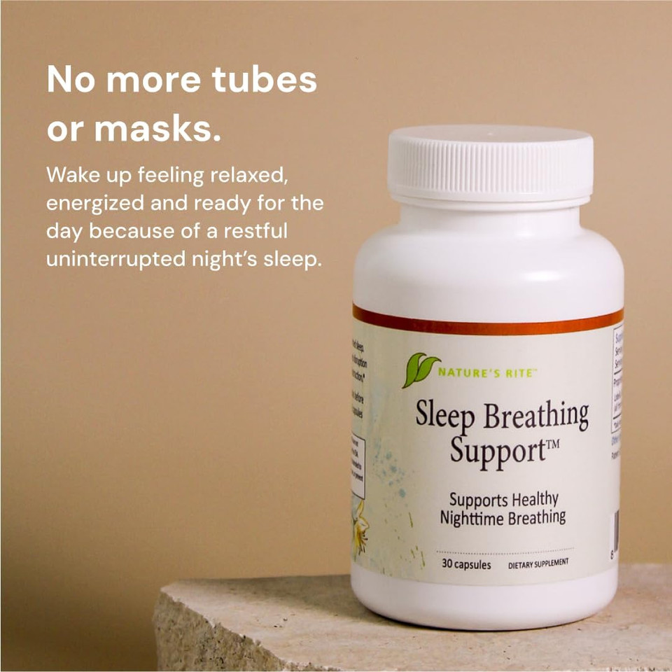 Nature'S Rite Sleep Breathing Support - Natural Assistance For Better Sleep, Improve Breathing Pattern, 30 Capsules, All-Natural Herbal Ingredients, Made In Usa