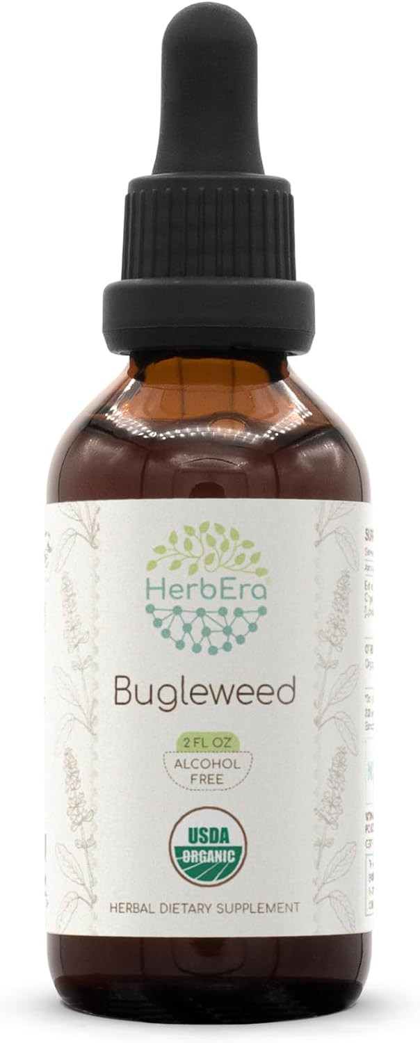Bugleweed B60 Usda Organic Tincture | Alcohol-Free Extract, High-Potency Herbal Drops| Certified Organic Bugleweed (Ze Lan, Lycopus Virginicus) Dried Herb (2 Fl Oz)