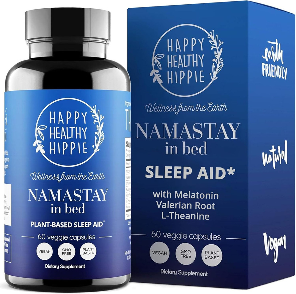 Natural Sleep Aid For Adults  Valerian Root Capsules, Melatonin 0.5Mg, L Theanine Supplement, Chamomile, Passionflower, Magnolia Bark | Non-Groggy, Plant-Based Pills | 60 Ct
