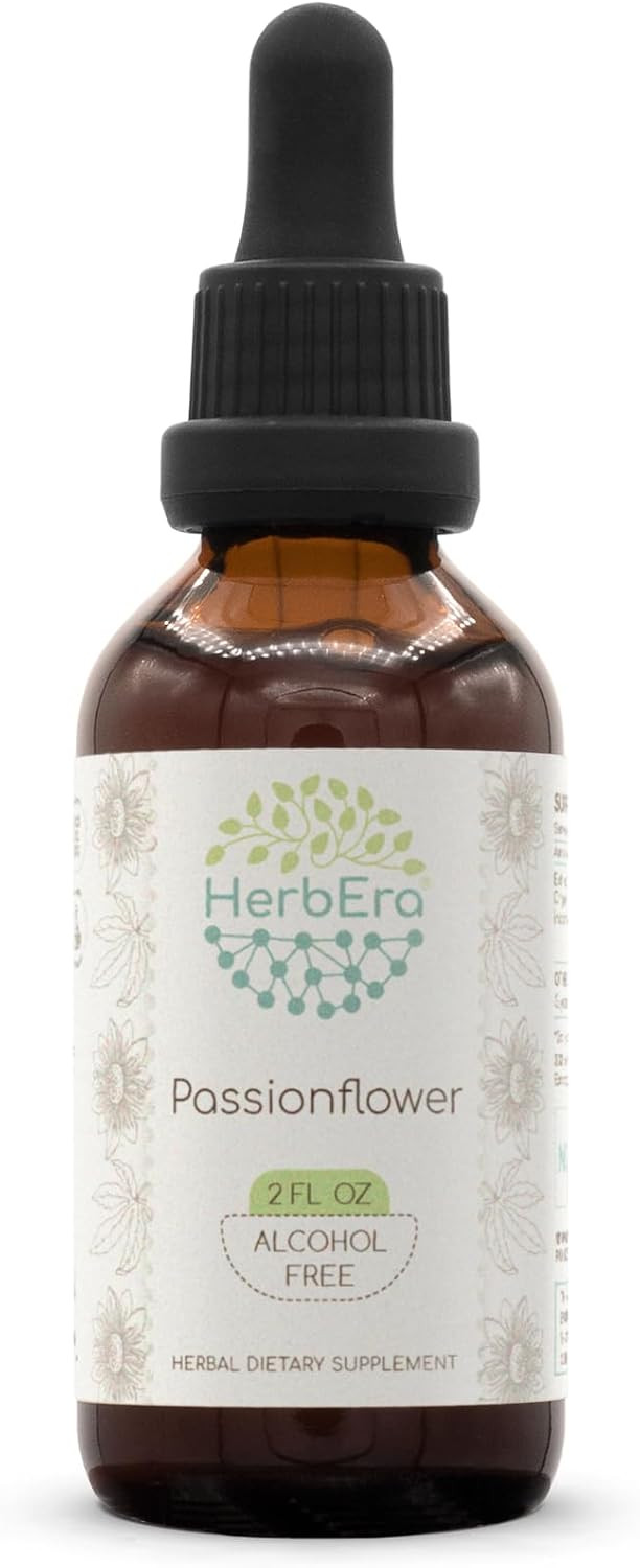 Passionflower B120 Alcohol-Free Herbal Extract Tincture, Concentrated Liquid Drops Natural (Passiflora Incarnata) 4 Fl Oz