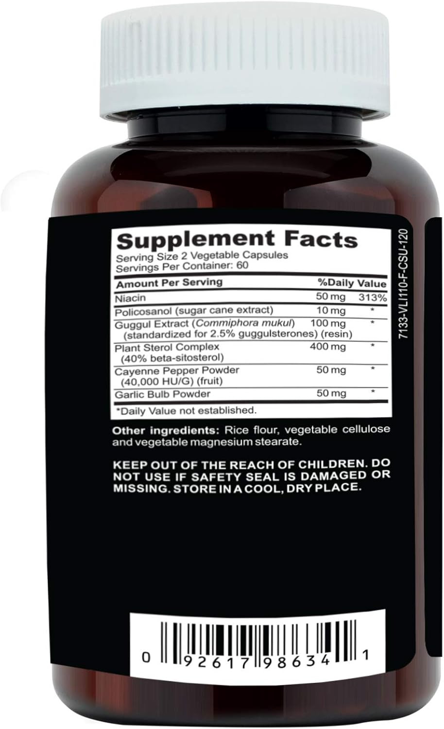Clinical Daily Cholesterol Care Supplement. Vegan Cholesterol And Triglyceride Supplements. Plant Sterols Supplements Cholesterol Support With Guggul, Garlic, Niacin. 120 Capsules