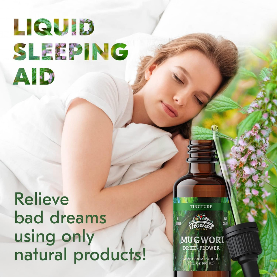 Mugwort Extract Liquid Drops  Organic Relaxation, Sleep Support Drops  Natural Mugwort Tincture - Made In Usa - 2 Fl Oz
