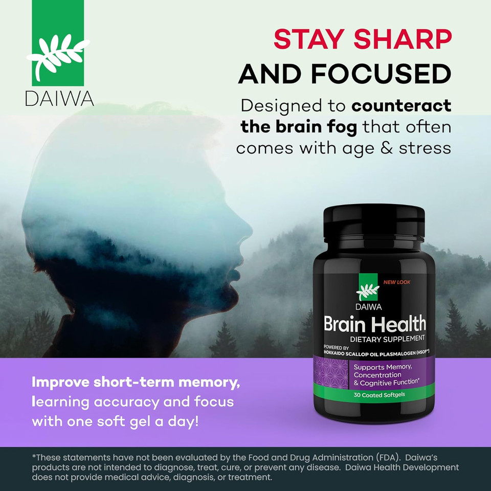 Daiwa Brain Supplement For Adults With Hokkaido Scallop Oil Plasmalogen (Hsop) - 30 Capsules Daiwa Brain Supplement For Adults With Hokkaido Scallop Oil Plasmalogen (Hsop) - 30 Capsules