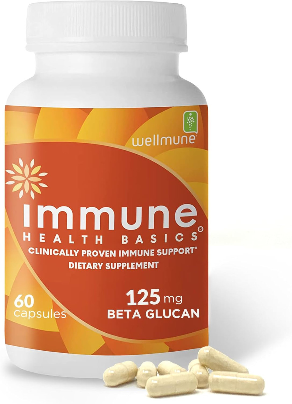 Ultra Strength Immunity - Clinically Proven Immune Support - Wellmune Highly Purified Beta Glucan - Gluten-Free, Non-Allergenic, Non-Gmo And Vegan Capsules - 60 Capsules, 125 Mg