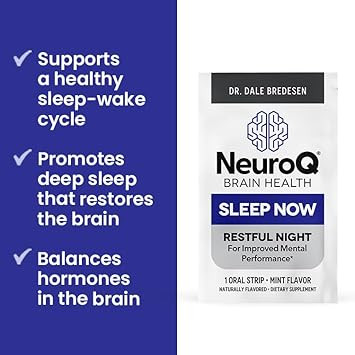 Lifeseasons Neuroq Sleep Now - Natural Sleep Support Supplement - Maintain Healthy Sleep Cycles & Brain Function - Melatonin & L-Theanine - Non-Habit Forming - 30 Mint Oral Strips