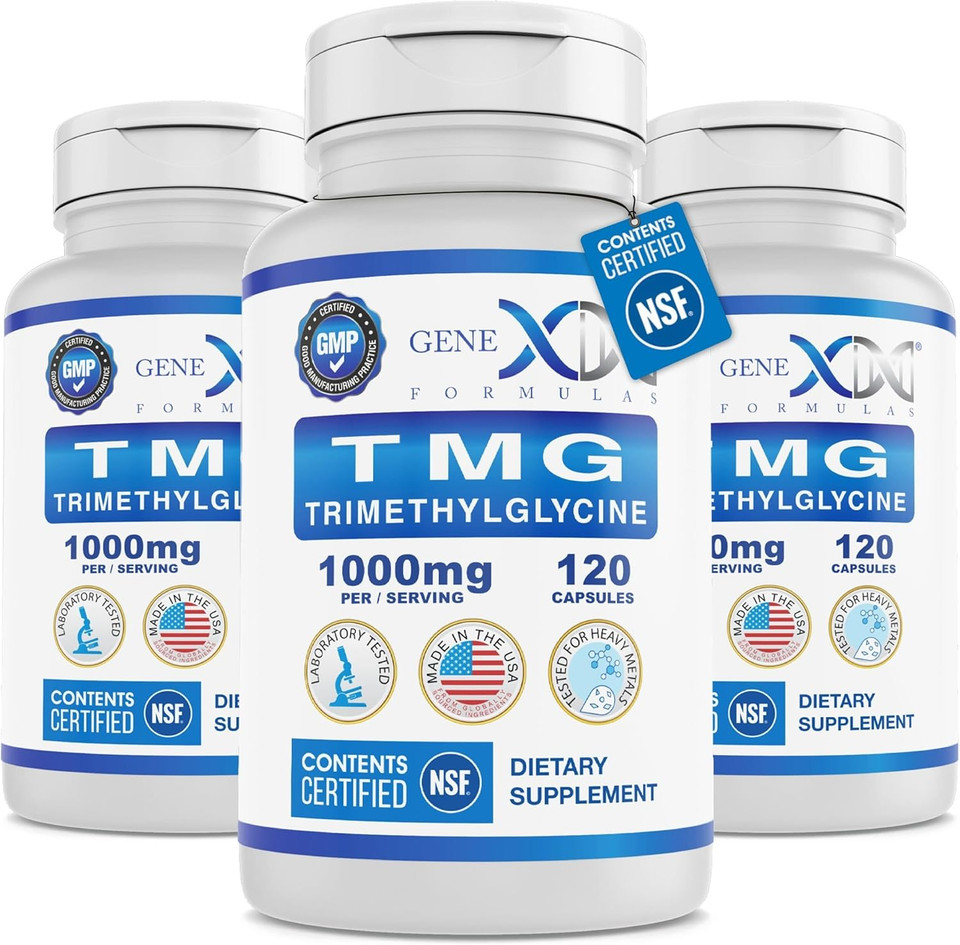 Genex Formulas Tmg Supplement 1000Mg (120 Capsules) - Nsf Certified For Safety, Quality & Label Accuracy - Betaine Anhydrous Trimethylglycine - Liver Supplement - Gluten Free & Non-Gmo - 30-Day Supply