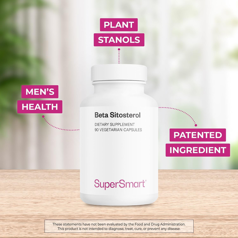 Supersmart - Beta-Sitosterol 180 Mg Per Day (Vegapure ®) - Prostate & Urinary Health - Reduce Need To Urinate Frequently | Non-Gmo & Gluten Free - 90 Vegetarian Capsules
