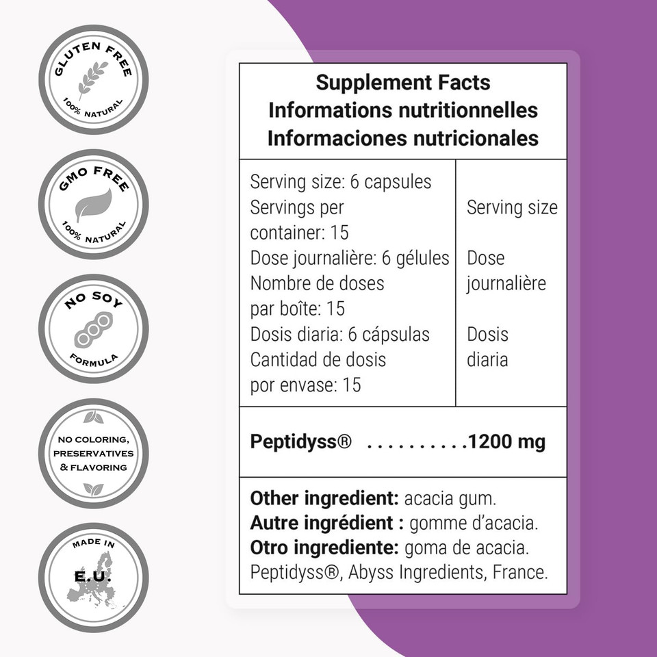 Supersmart - Peptidyss 1200Mg Per Day (Patented & High Potency) - Fish Protein Hydrolysate Supplement - Peptides & Amino Acids Complex | Non-Gmo & Gluten Free - 90 Vegetarian Capsules