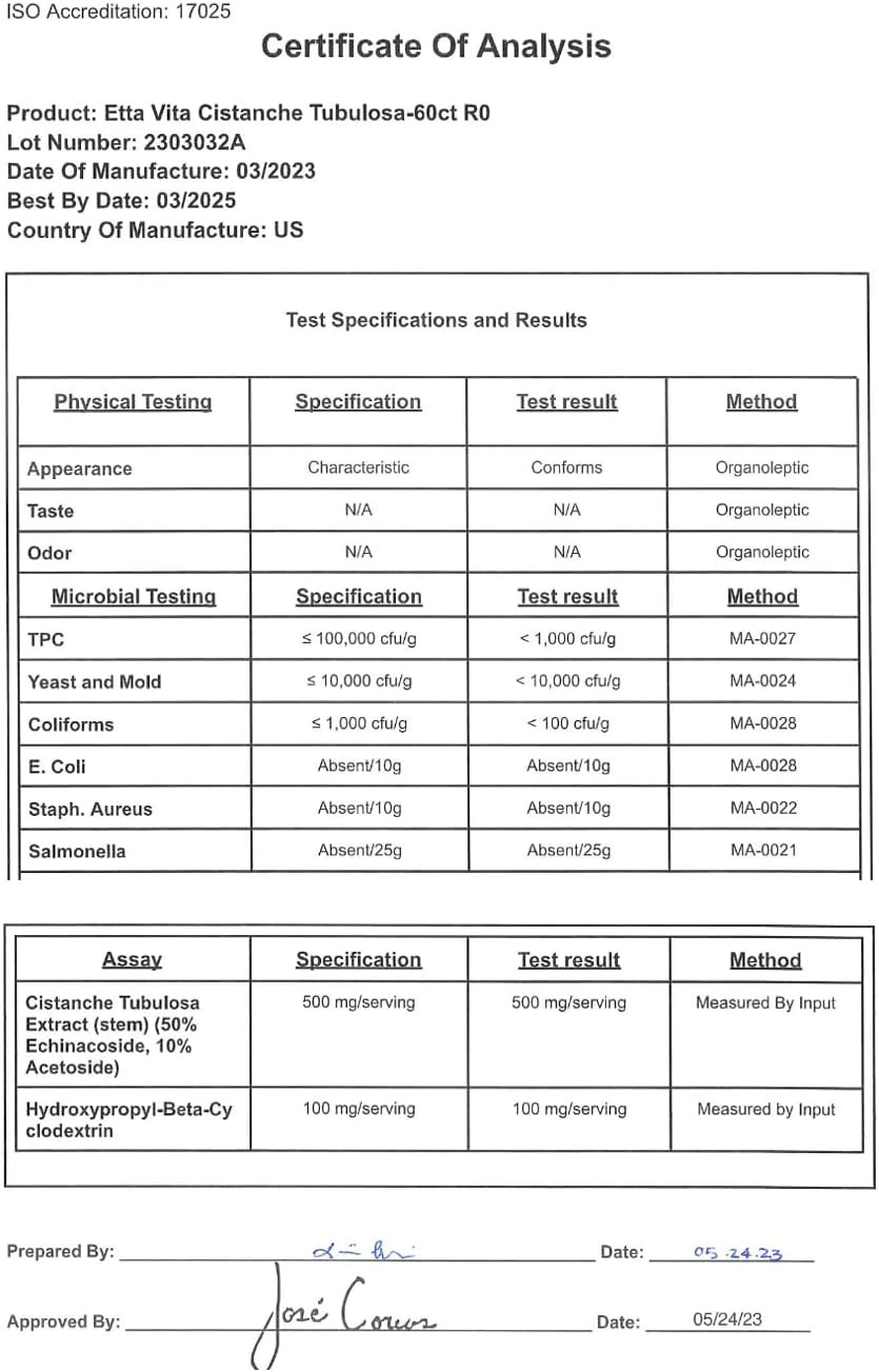 Potent Cistanche Tubulosa Capsules (500 Mg) Stress Response, Mood & Cortisol Support (2X Potent 50% Echinacoside/10% Acetoside) Hormonal Balance For Men & Women - Cistanche Supplement, Powder Extract