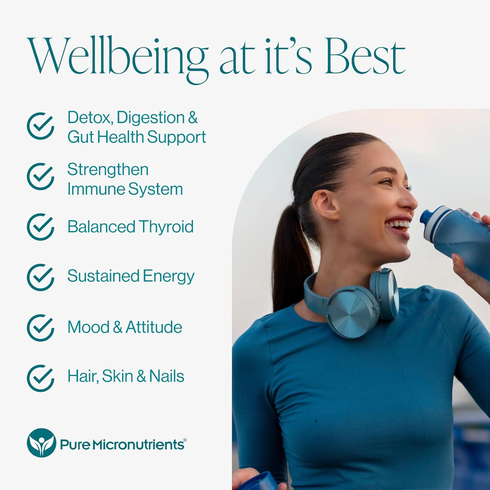 Pure Micronutrients Irish Sea Moss Capsules - Organic Irish Seamoss Pills With Bladderwrack, Burdock & Black Pepper For Energy, Immunity, Thyroid, Digestion, Heart And Bone Health