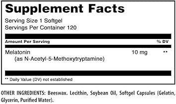 Amazing Formulas Melatonin Supplement | 10 Mg Per Serving | 120 Softgels | Non-Gmo | Gluten-Free | Made In Usa
