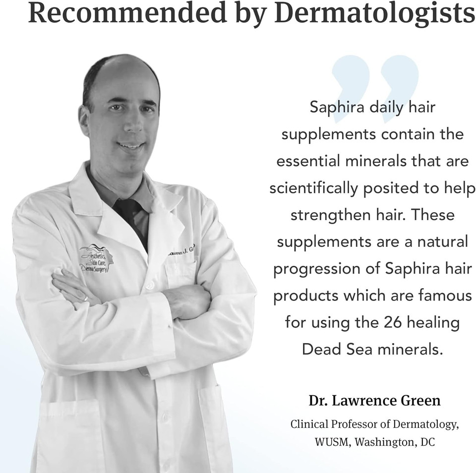 Saphira Hydrating Hair Support Supplement For Dry Damaged Hair With Copper And Calcium, 60 Capsules, 1 Month Supply Saphira Hydrating Hair Support Supplement For Dry Damaged Hair With Copper And Calcium, 60 Capsules, 1 Month Supply