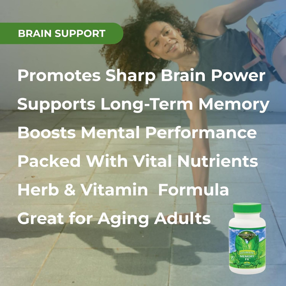 Youngevity Ultimate Memory Fx: Ginkgo Leaf, Periwinkle Herb + Vitamins To Support Brain Function And Memory - Brain Health, Memory Retention Supplement (60 Capsules)